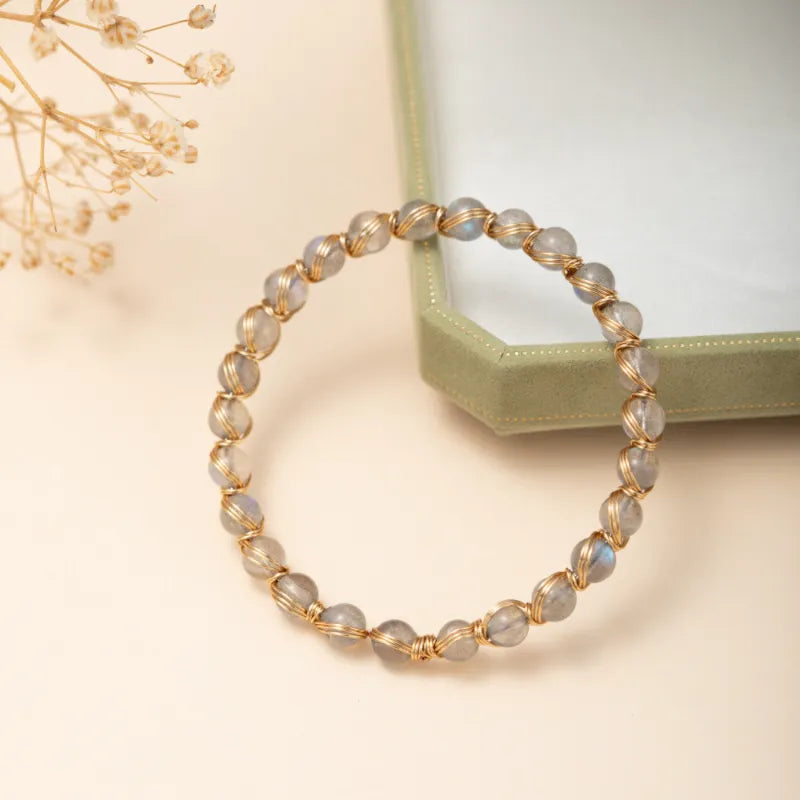 Pulsera Labradorita "Magia Espiritual" Plata Dorada Oro