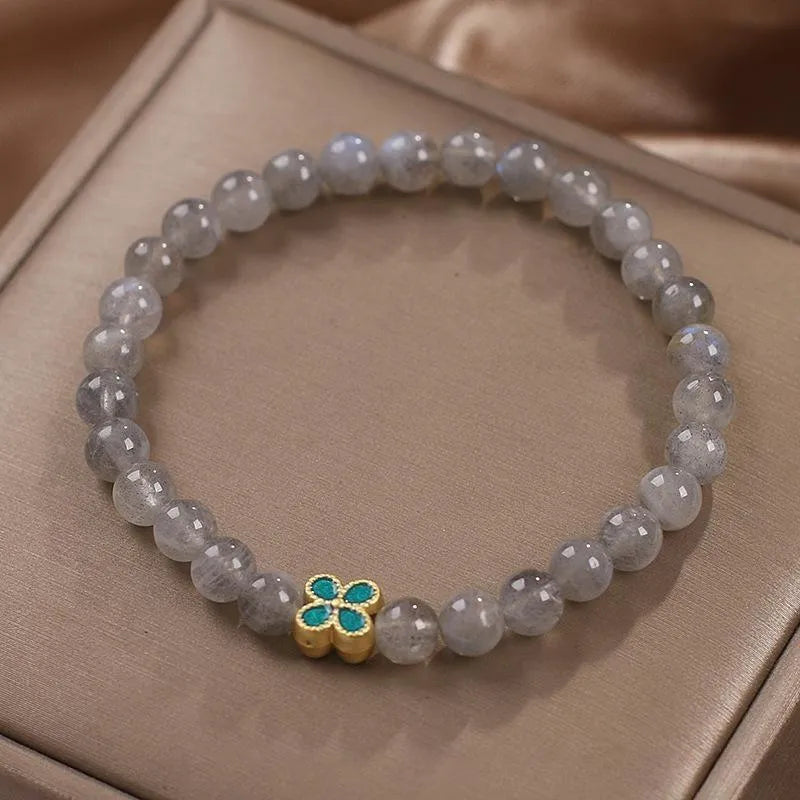 Bracelet Trèfle Labradorite "Fleur de Chance"
