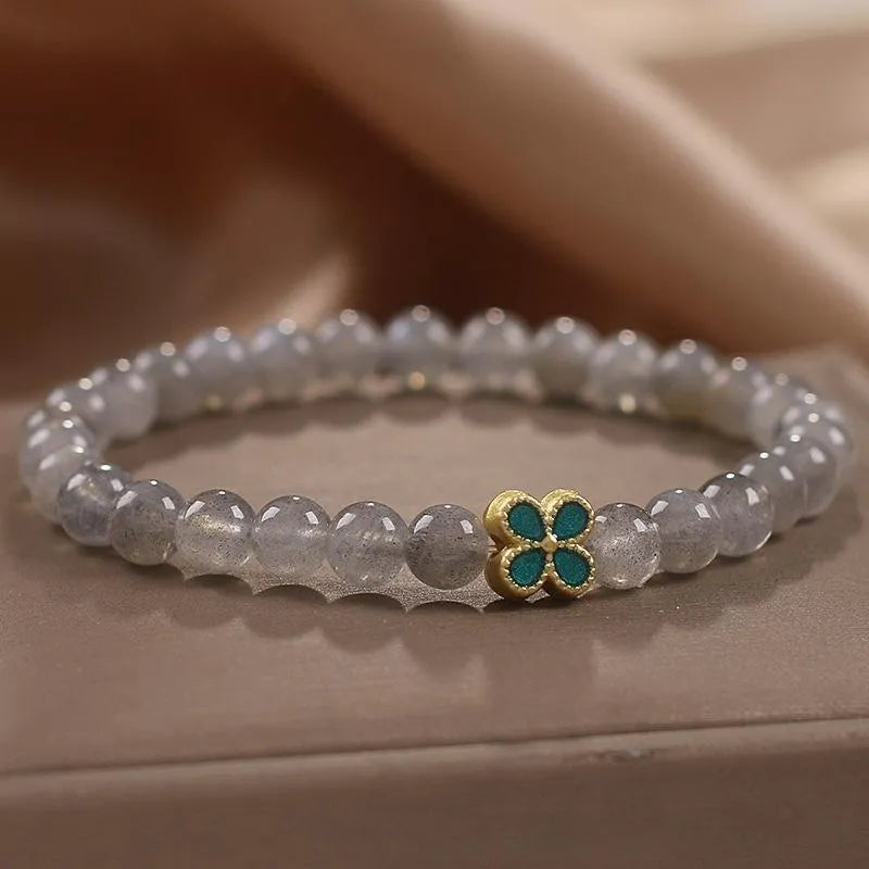 Bracelet Trèfle Labradorite "Fleur de Chance"