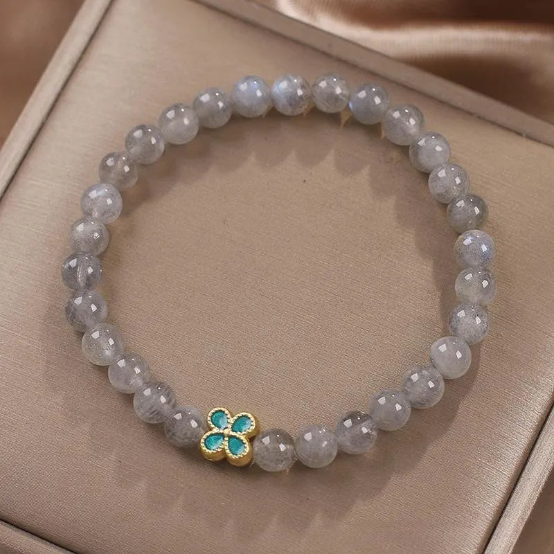 Bracelet Trèfle Labradorite "Fleur de Chance"