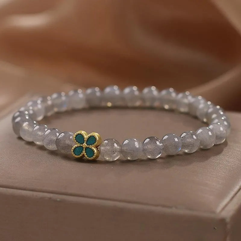 Bracelet Trèfle Labradorite "Fleur de Chance"