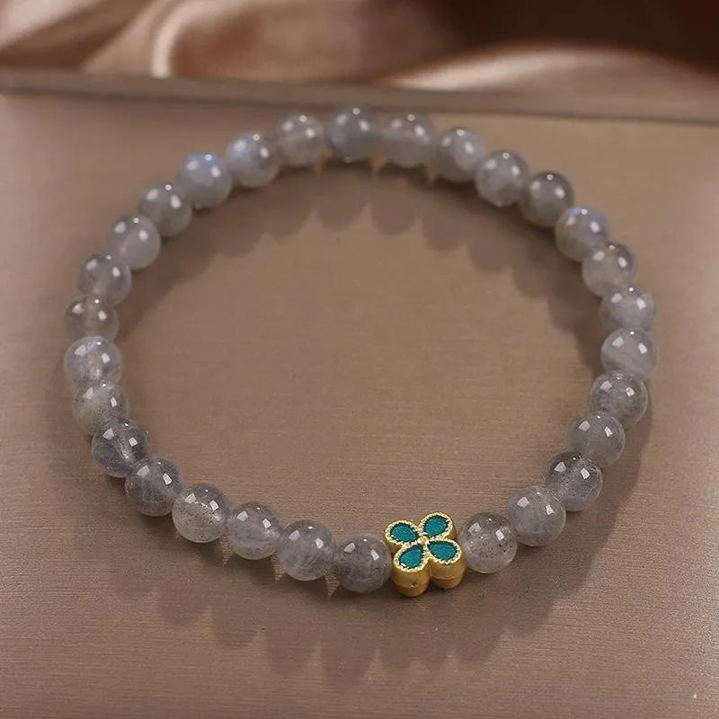 Bracelet Trèfle Labradorite "Fleur de Chance"
