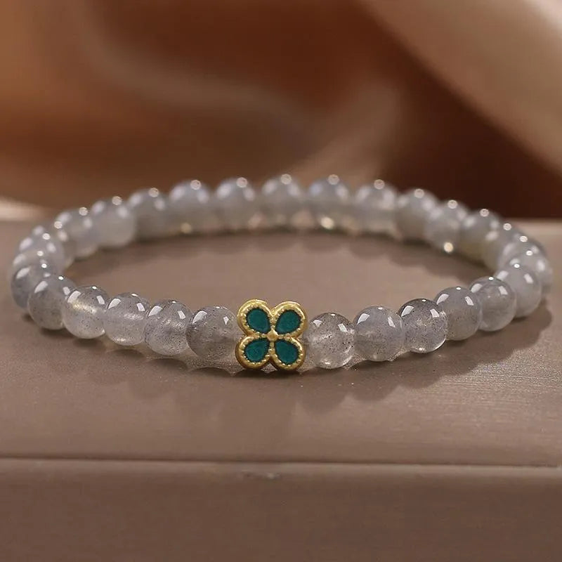 Bracelet Trèfle Labradorite "Fleur de Chance"