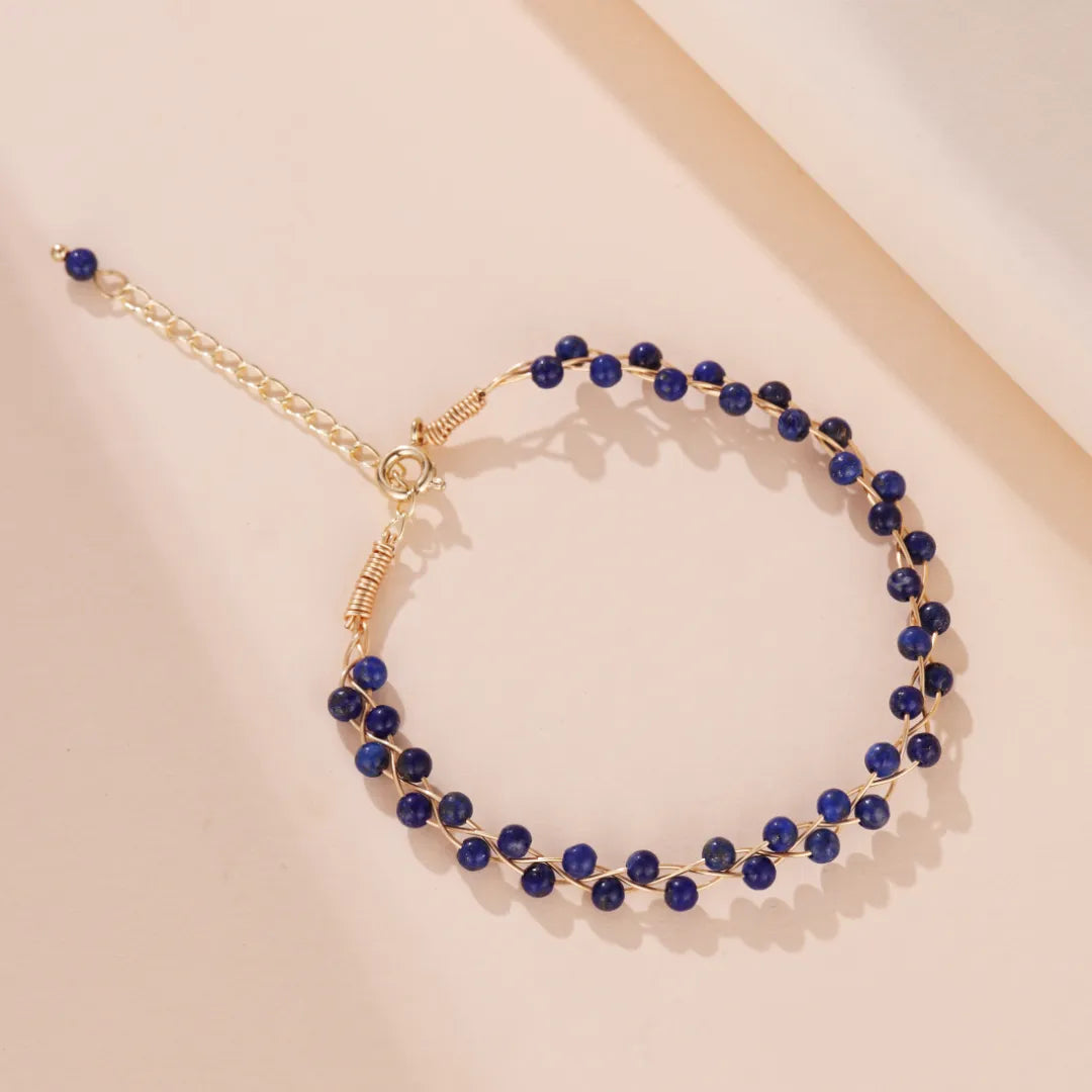 Bracelet Lapis Lazuli "Liane Nocturne" Doré Or