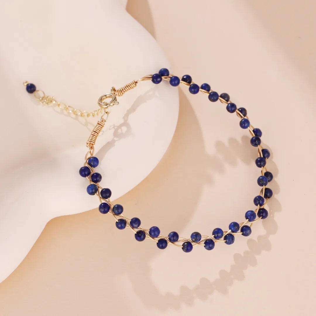 Bracelet Lapis Lazuli "Liane Nocturne" Doré Or