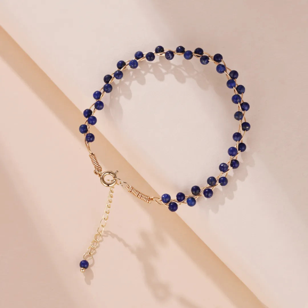 Bracelet Lapis Lazuli "Liane Nocturne" Doré Or
