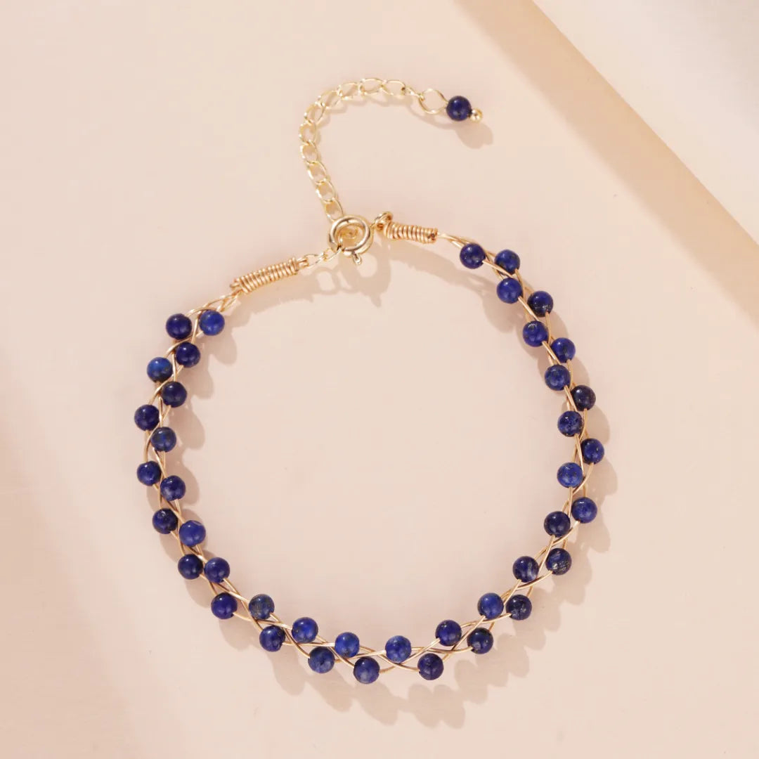 Bracelet Lapis Lazuli "Liane Nocturne" Doré Or
