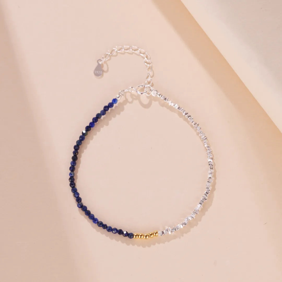 Bracelet Lapis Lazuli "Nuit Boréale" Argent