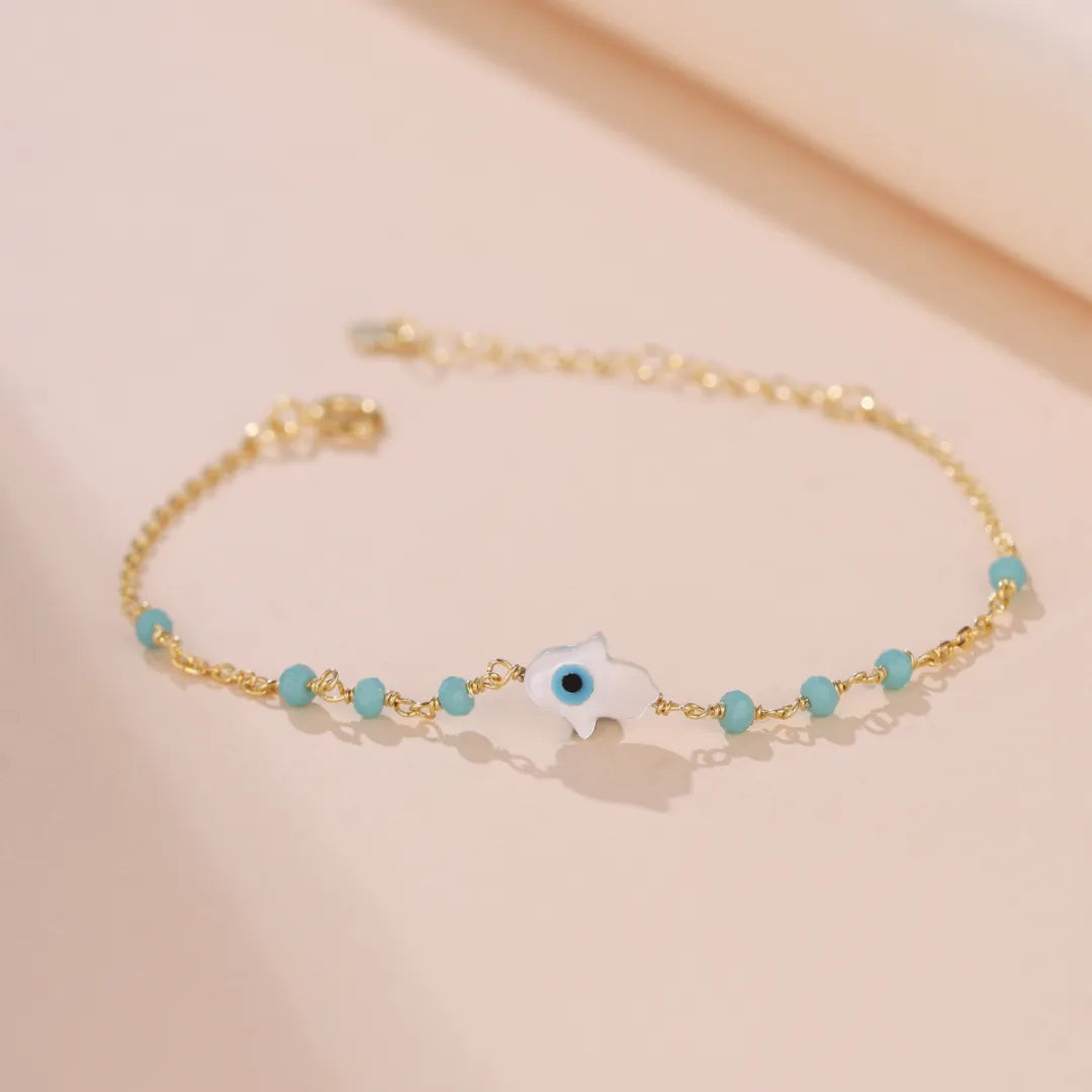Bracelet Mauvais Œil "Charme Céleste" Argent Doré Or
