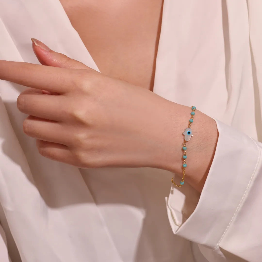 Bracelet Mauvais Œil "Charme Céleste" Argent Doré Or