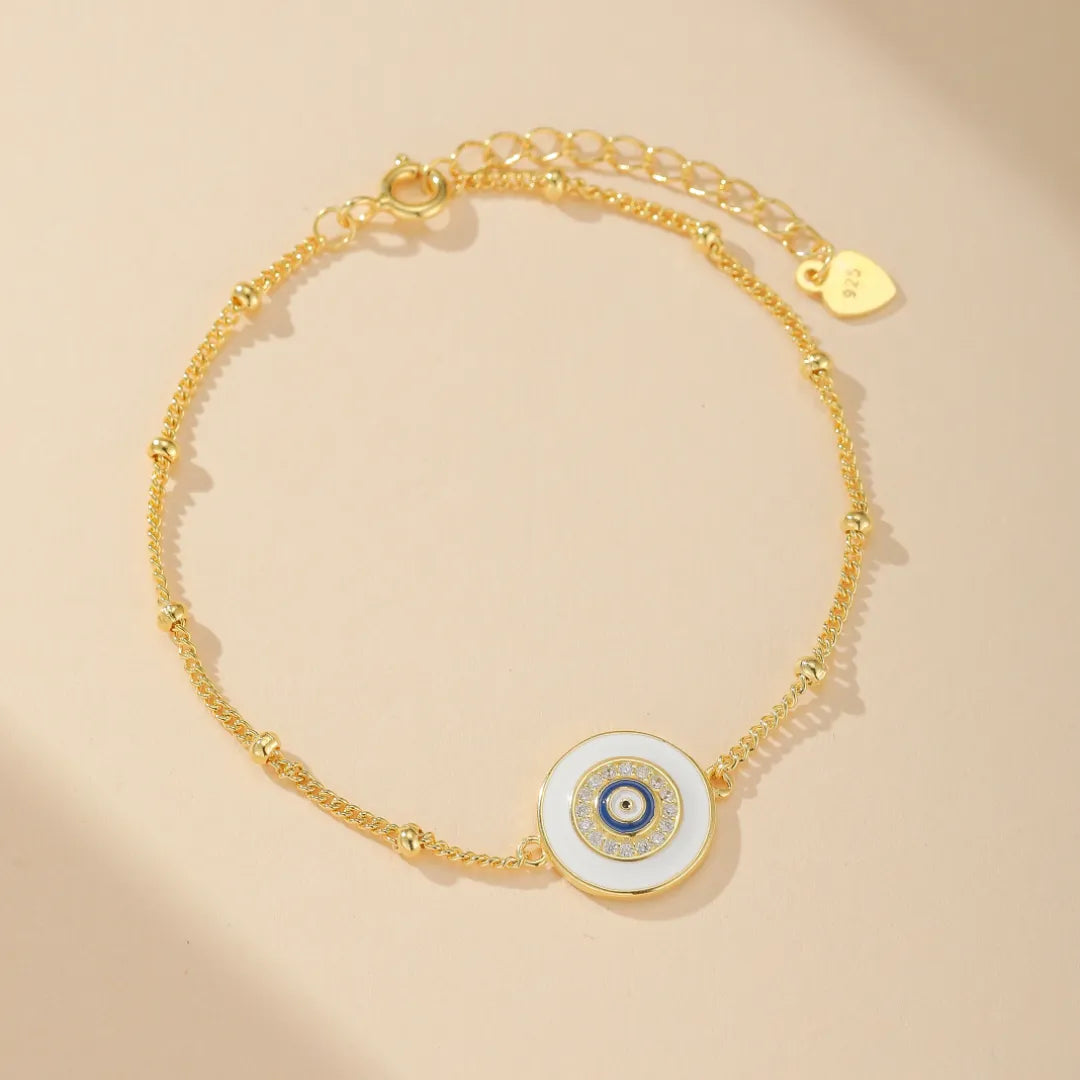 Bracelet Mauvais Œil "Gardienne Lumineuse" Argent