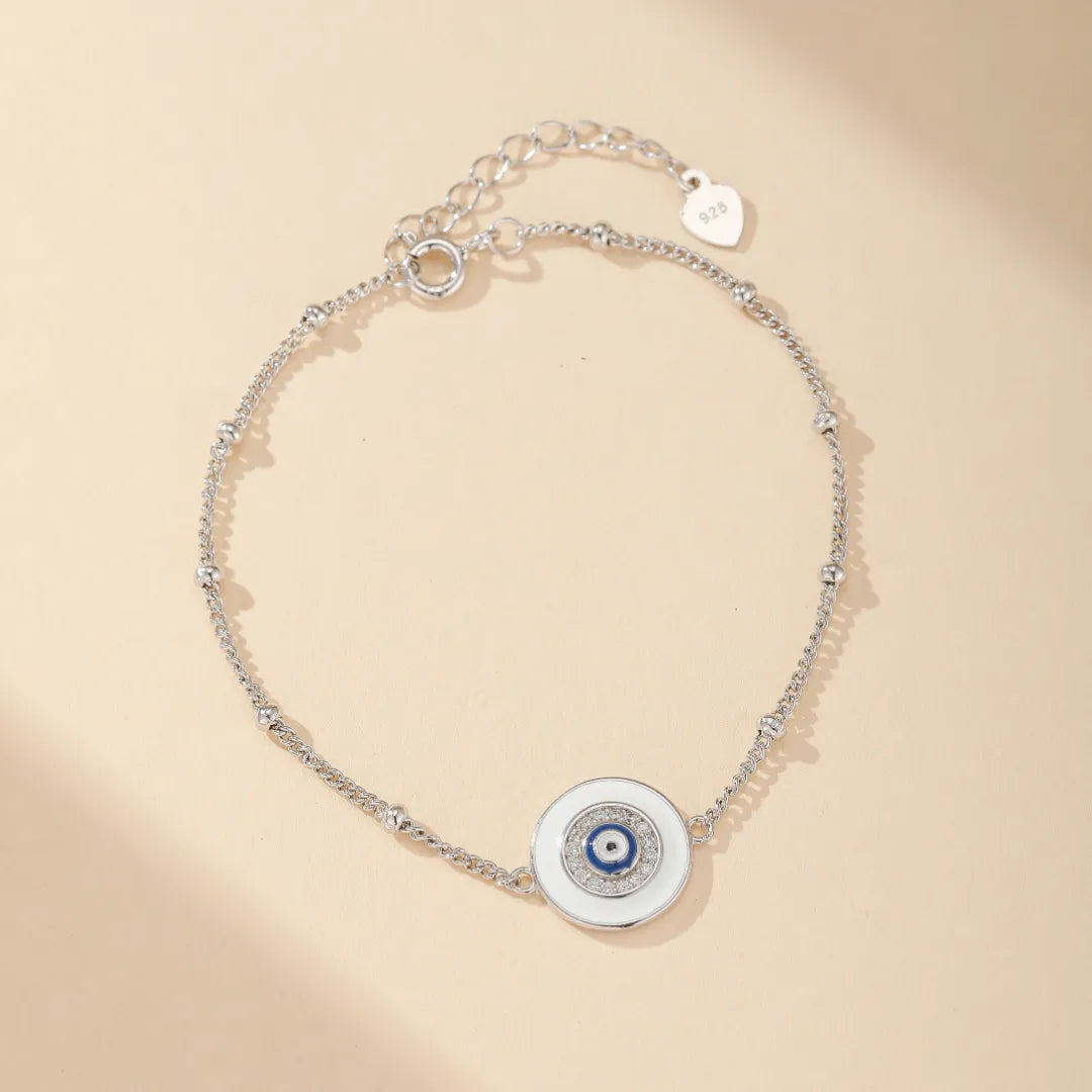 Bracelet Mauvais Œil "Gardienne Lumineuse" Argent