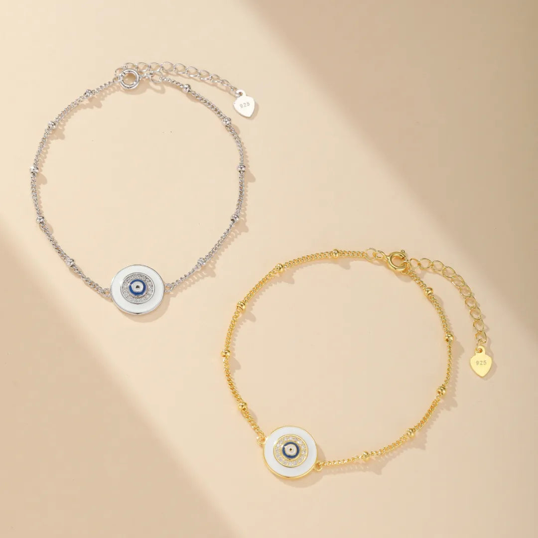Bracelet Mauvais Œil "Gardienne Lumineuse" Argent