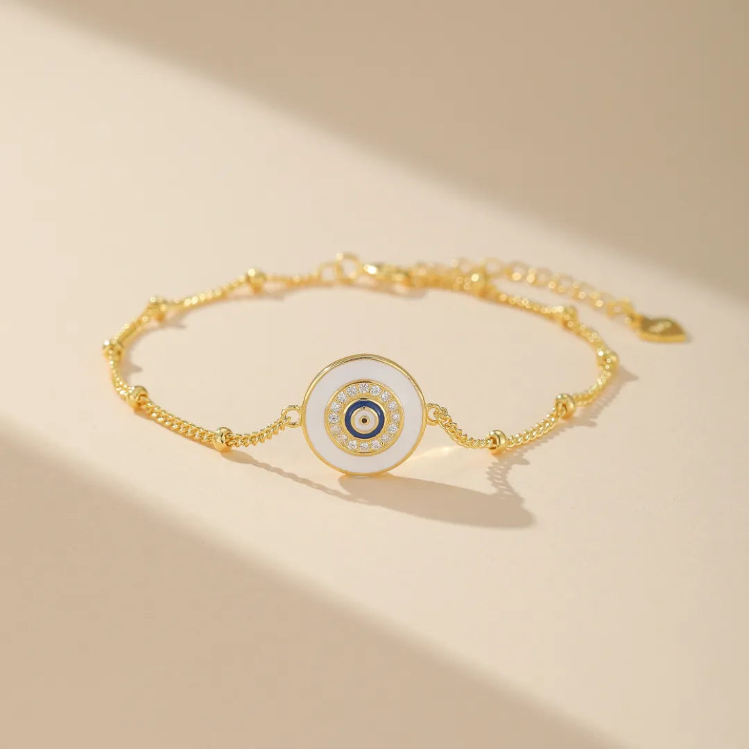 Bracelet Mauvais Œil "Gardienne Lumineuse" Argent
