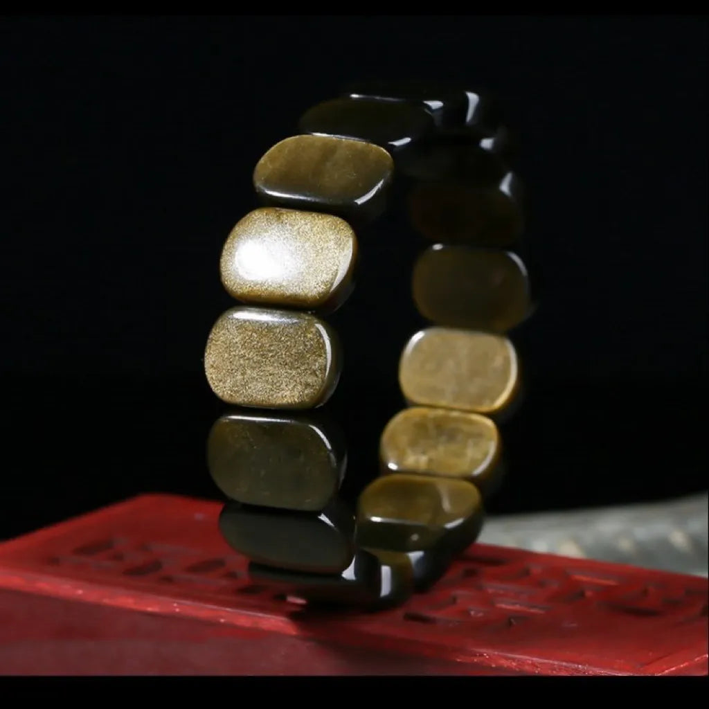 Bracelet Obsidienne Dorée "Terre Mystique"