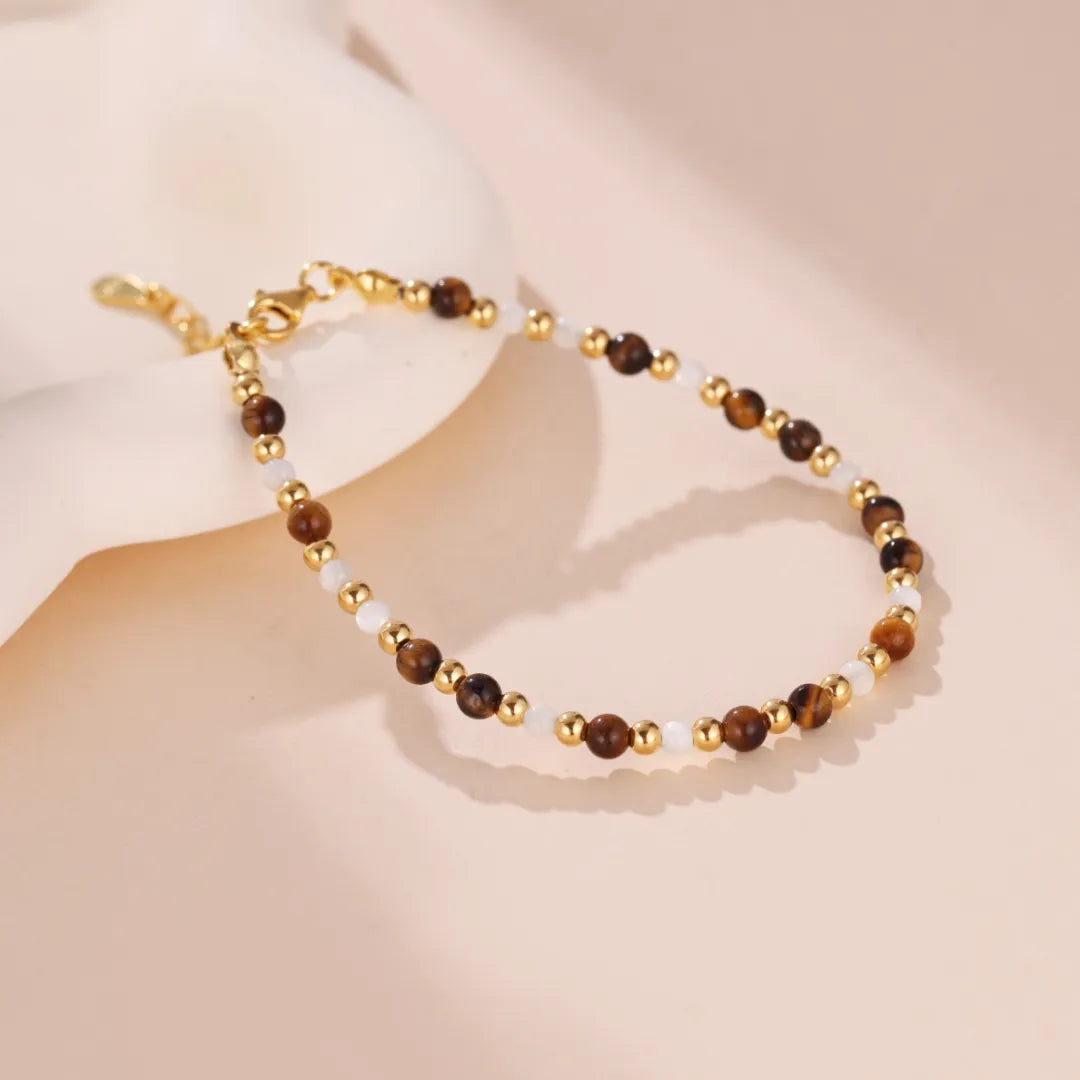 Bracelet Œil de Tigre "Beauté Douce" Argent Doré Or