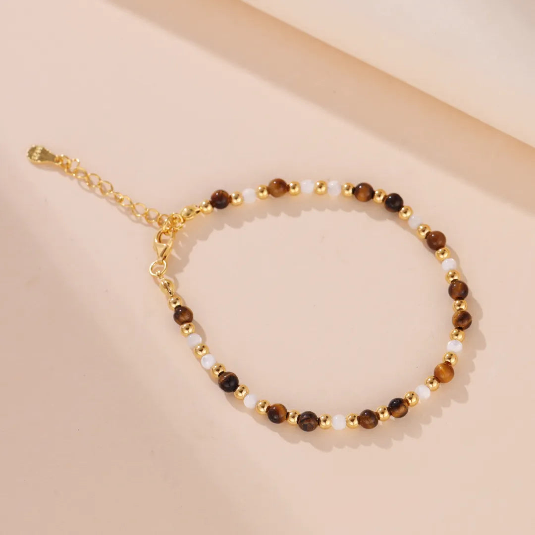 Bracelet Œil de Tigre "Beauté Douce" Argent Doré Or