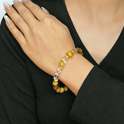 Tigerauge- und Bergkristallarmband "Lebensenergie"