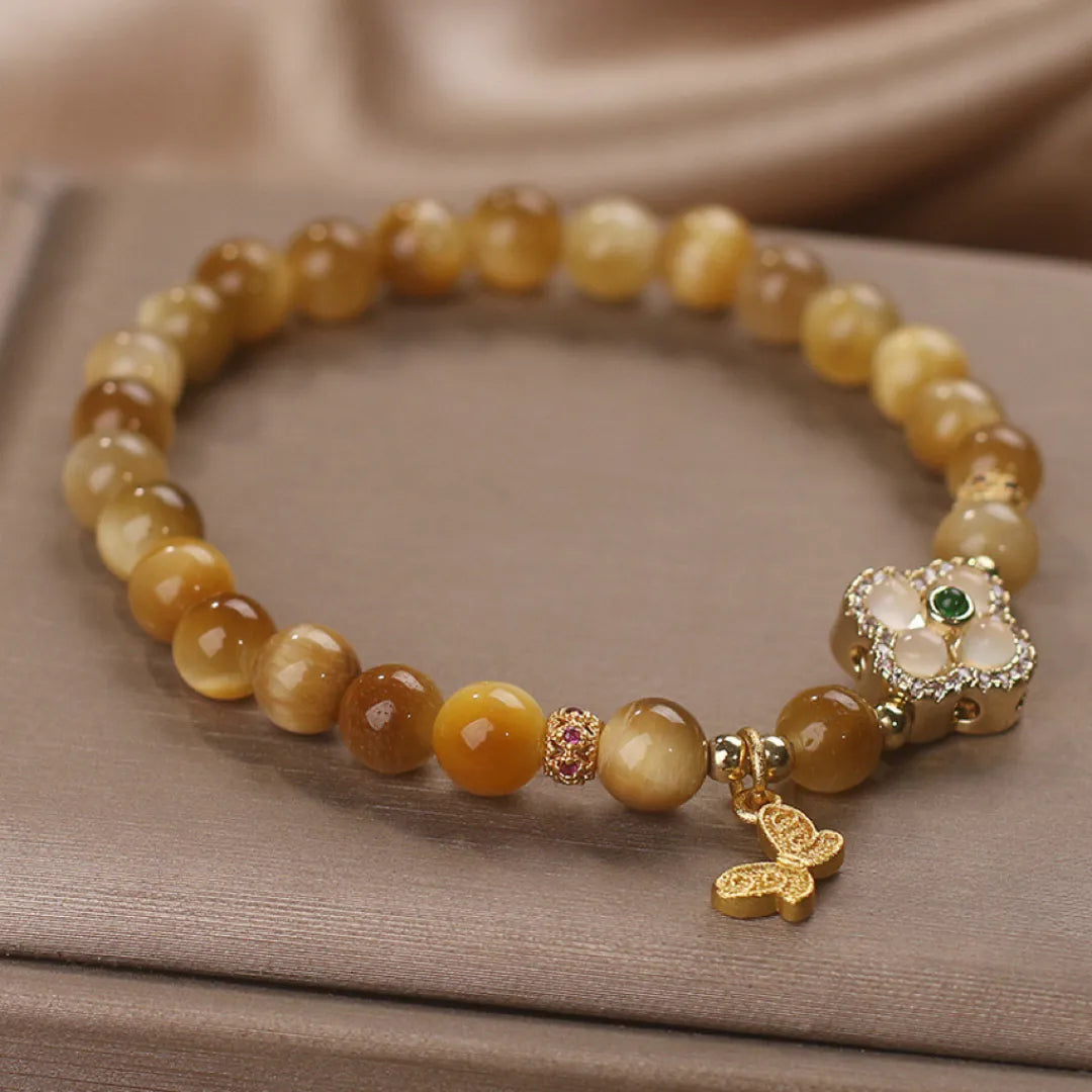 Bracelet Œil de Tigre "Papillon de Chance"