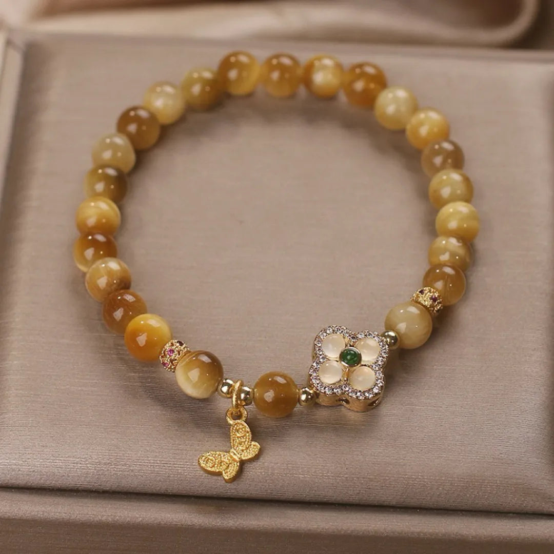 Bracelet Œil de Tigre "Papillon de Chance"
