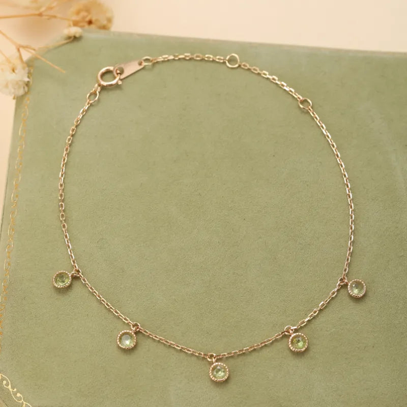 Bracelet Péridot "Douceur Élégante" Argent Doré Or