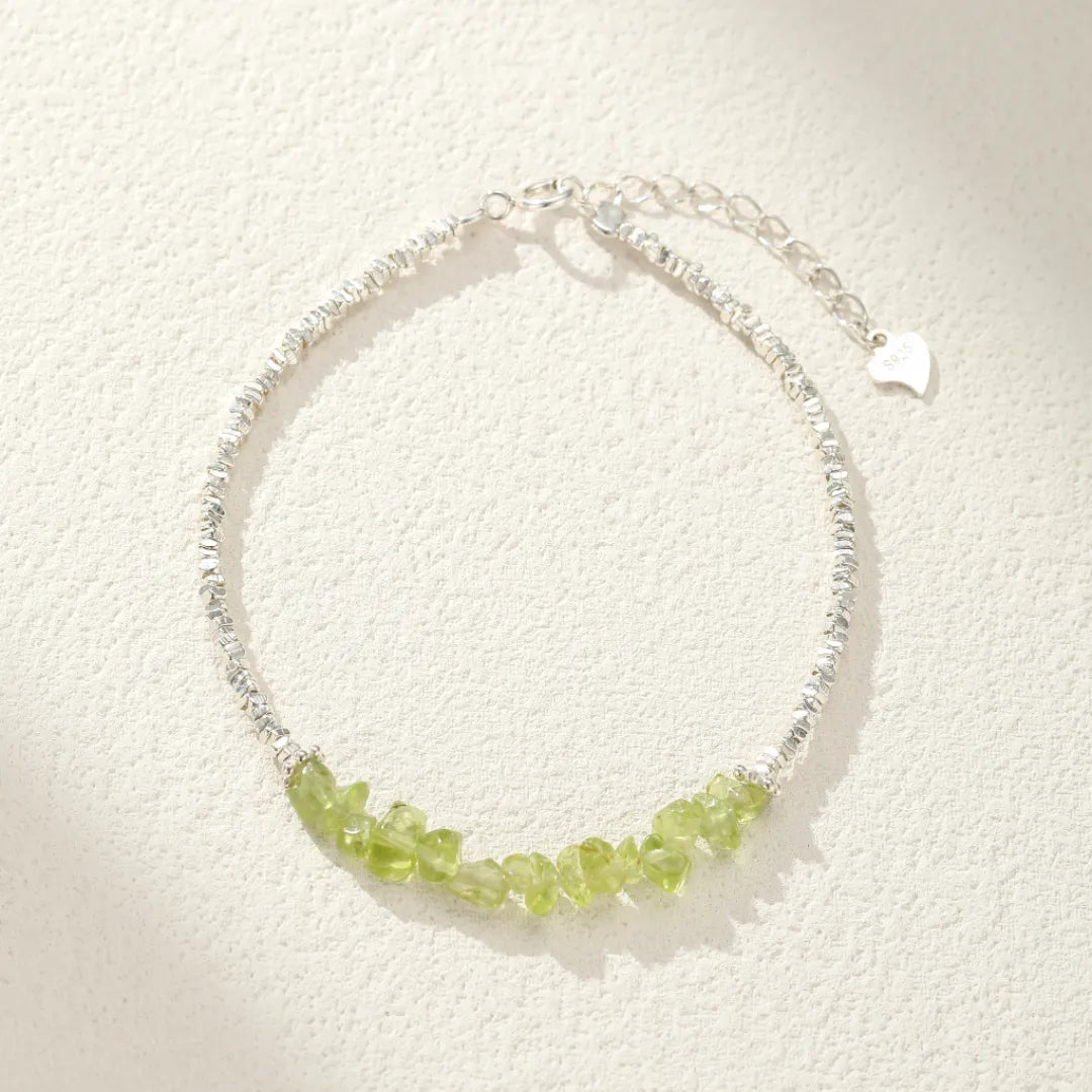 Pulsera Peridoto "Verdor Natural" Plata