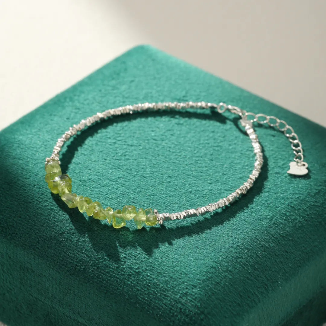 Pulsera Peridoto "Verdor Natural" Plata