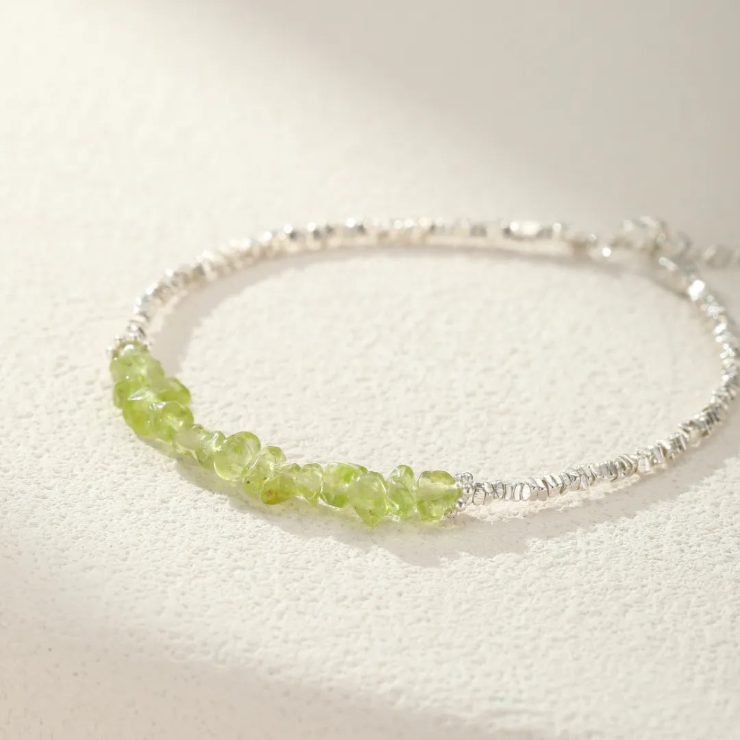 Pulsera Peridoto "Verdor Natural" Plata