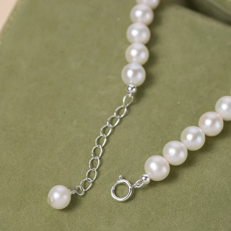 Bracelet Perle Aigue Marine "Élégance Océanique" Argent