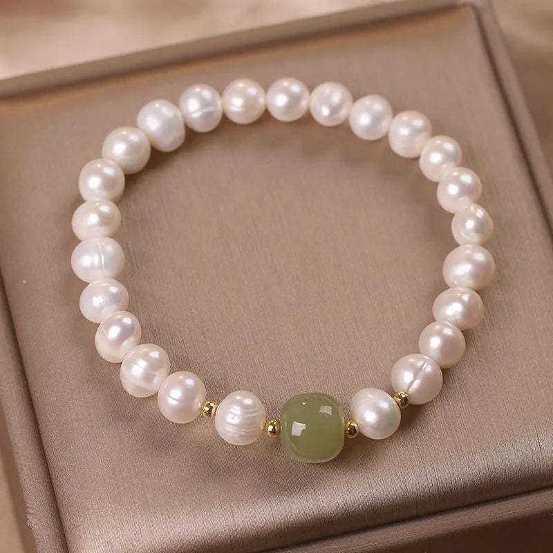 Bracelet Perle et Jade "Sérénité Naturelle"
