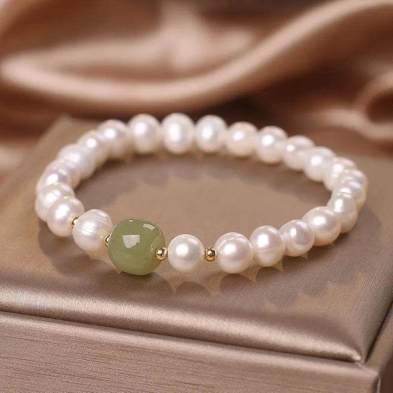 Bracelet Perle et Jade "Sérénité Naturelle"
