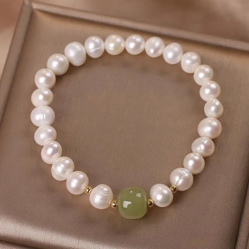Bracelet Perle et Jade "Sérénité Naturelle"