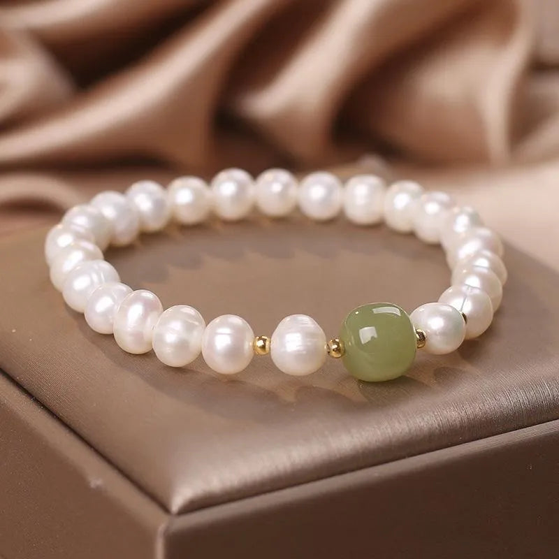 Bracelet Perle et Jade "Sérénité Naturelle"