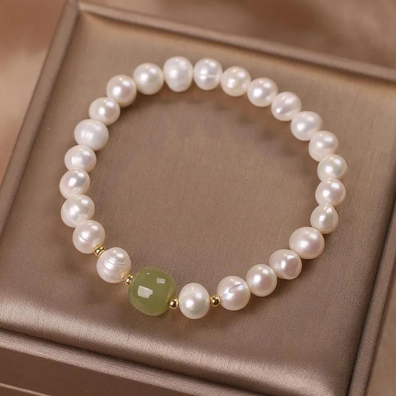 Bracelet Perle et Jade "Sérénité Naturelle"