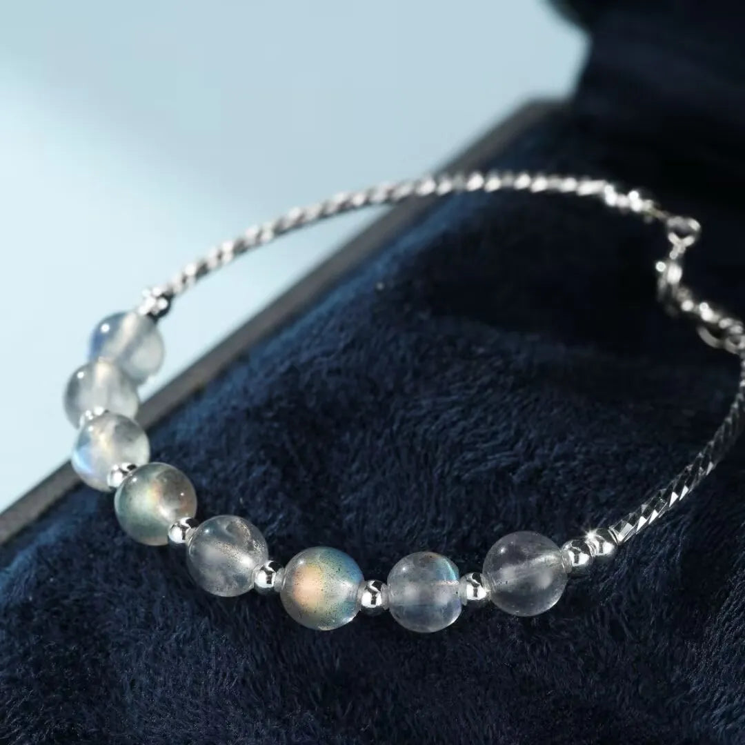 Bracciale Pietra di Luna "Notti Stellate" Argento