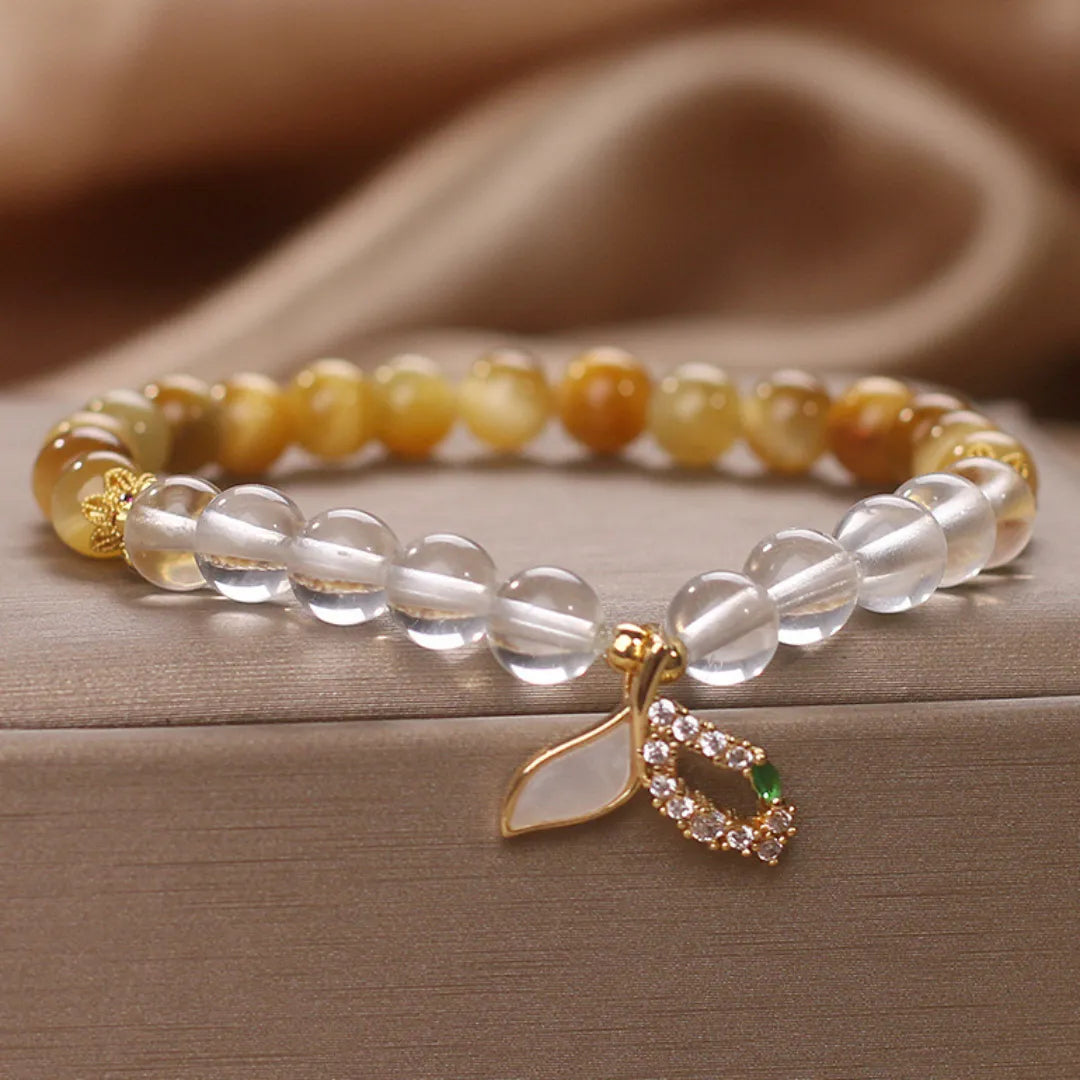 Bracelet Quartz Claire et Œil de Tigre "Beauté Sirène"