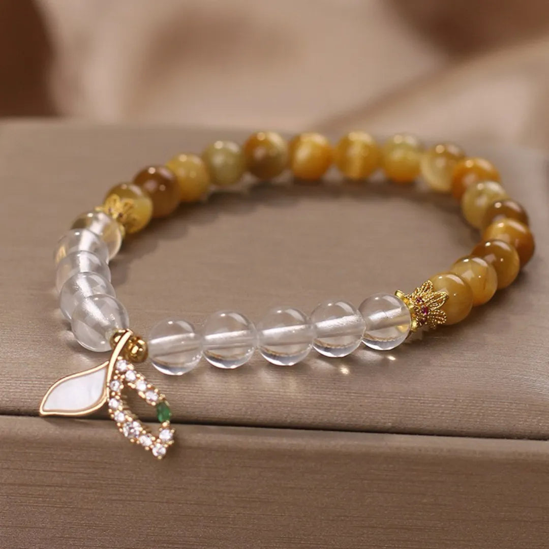 Bracelet Quartz Claire et Œil de Tigre "Beauté Sirène"