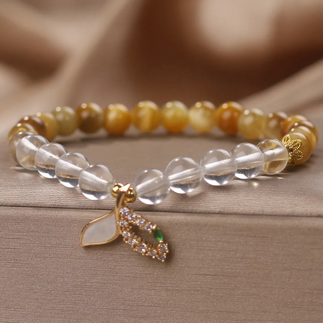 Bracelet Quartz Claire et Œil de Tigre "Beauté Sirène"