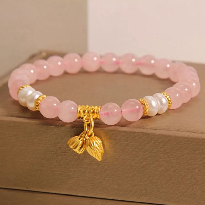 Bracelet Quartz Rose "Éveil du Lotus"