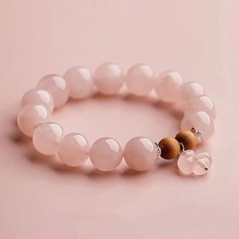 Bracelet Quartz Rose "Fleur Douce" Argent