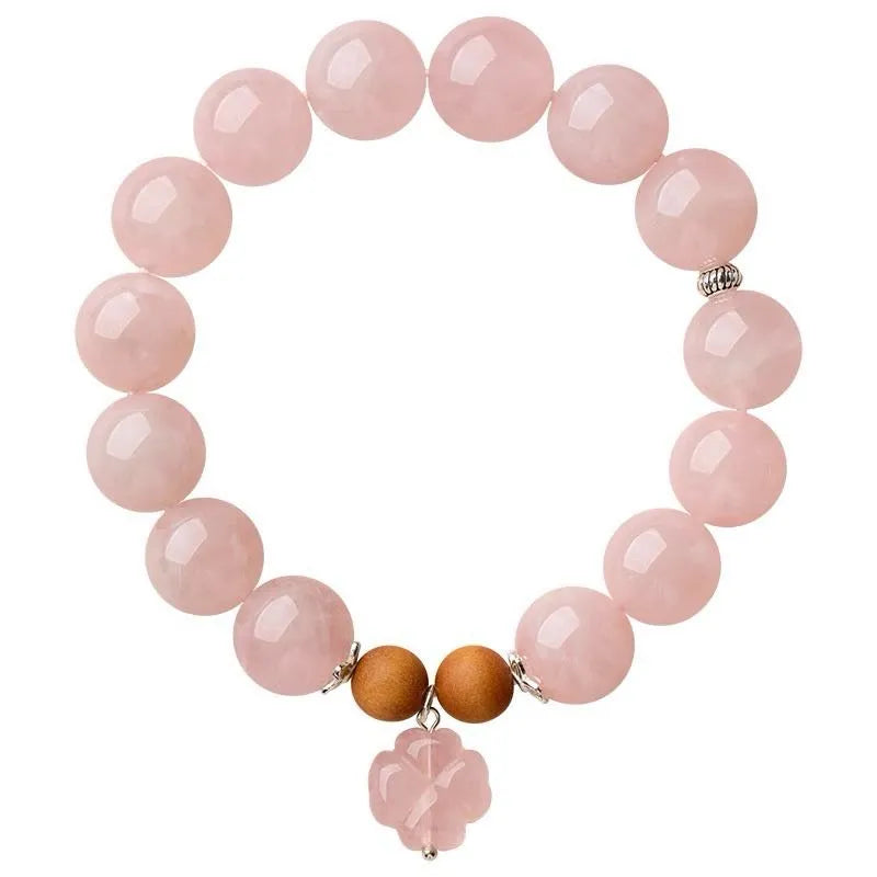 Bracelet Quartz Rose "Fleur Douce" Argent