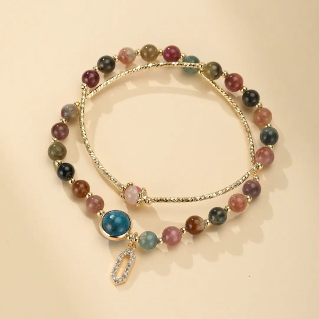 Bracelet Tourmaline "Charme Lumineux" Doré Or