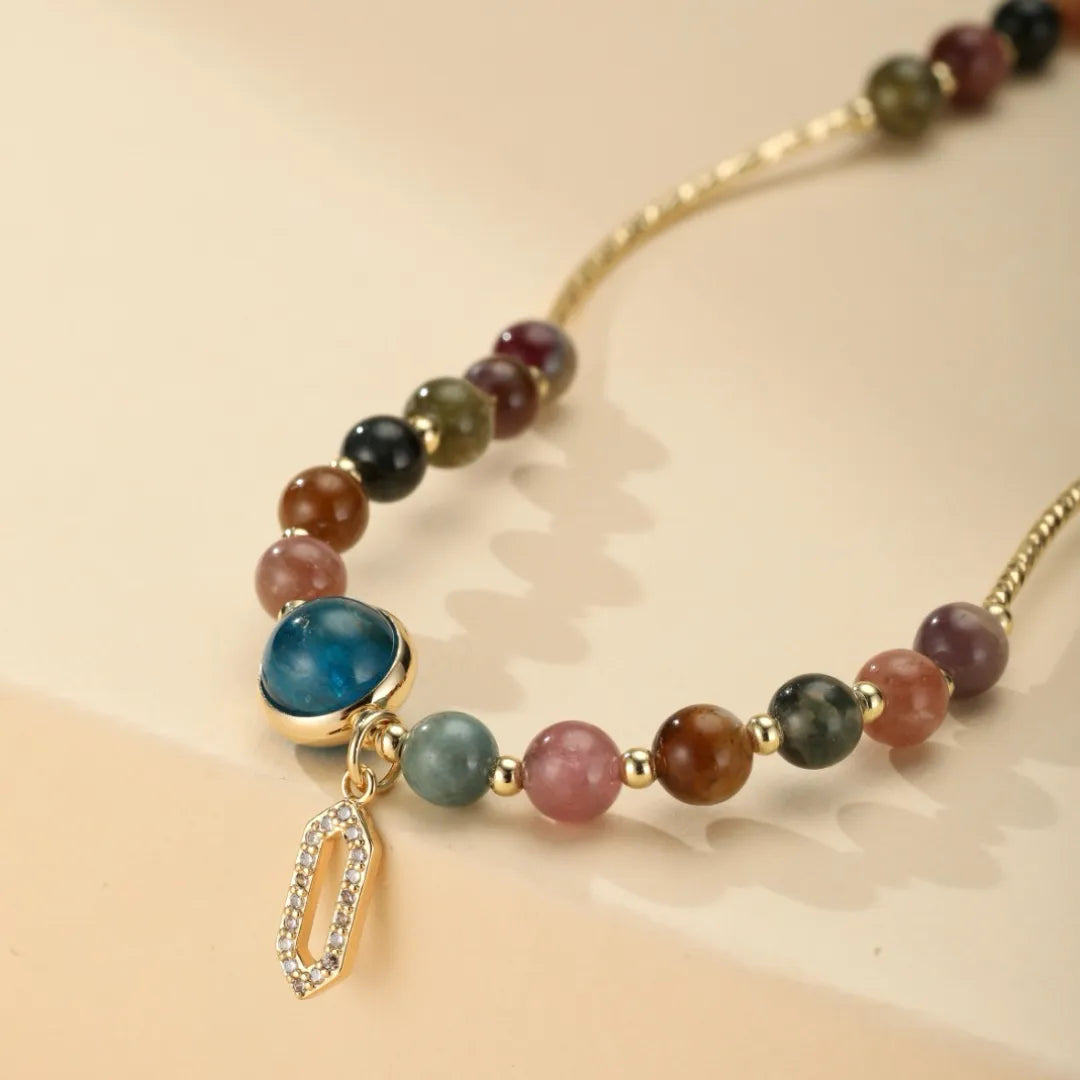 Bracelet Tourmaline "Charme Lumineux" Doré Or