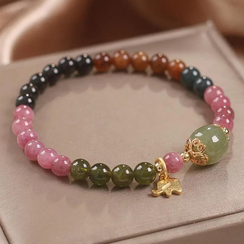 Bracelet Tourmaline "Éléphant Charmant"