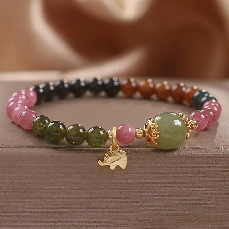 Bracelet Tourmaline "Éléphant Charmant"