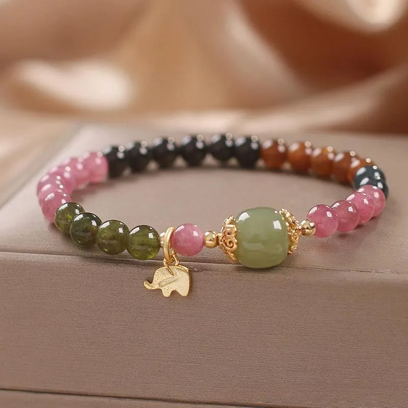 Bracelet Tourmaline "Éléphant Charmant"