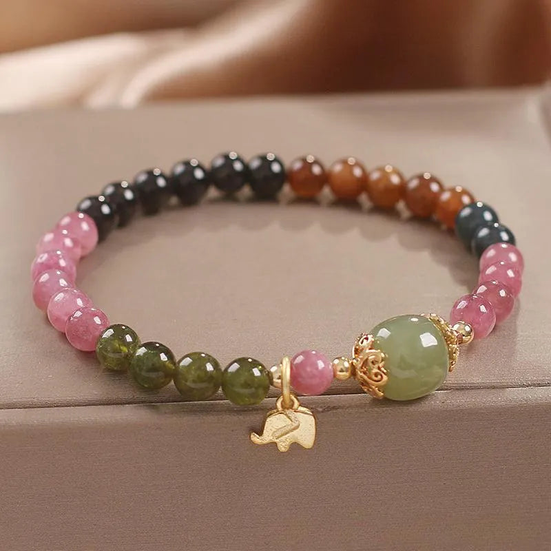 Bracelet Tourmaline "Éléphant Charmant"