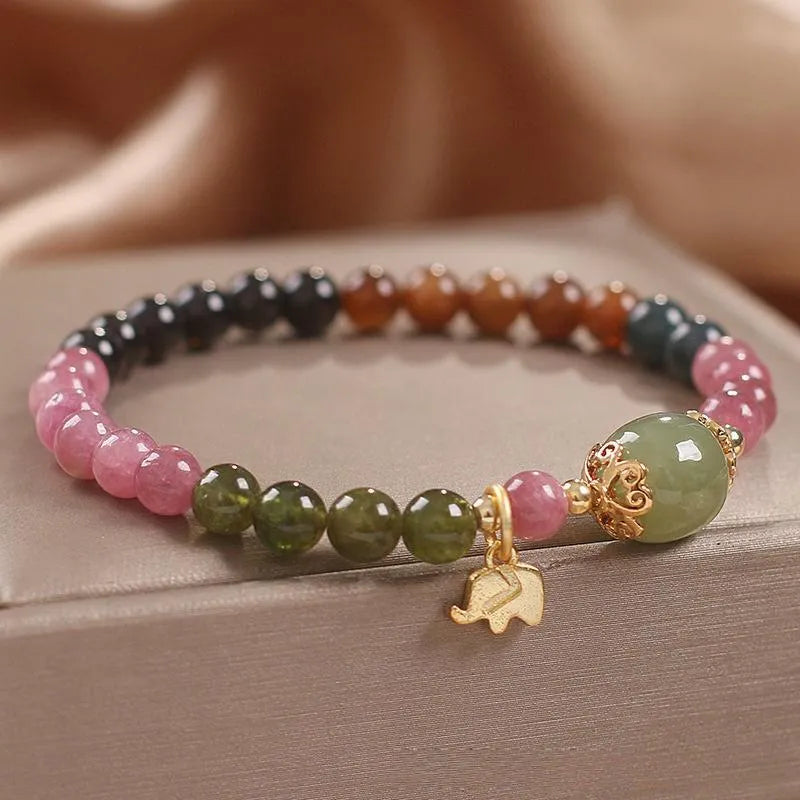 Bracelet Tourmaline "Éléphant Charmant"
