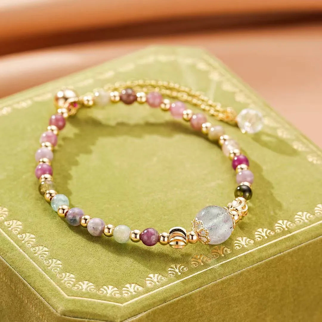 Bracciale in Tormalina e Labradorite "Perle di Serenità"