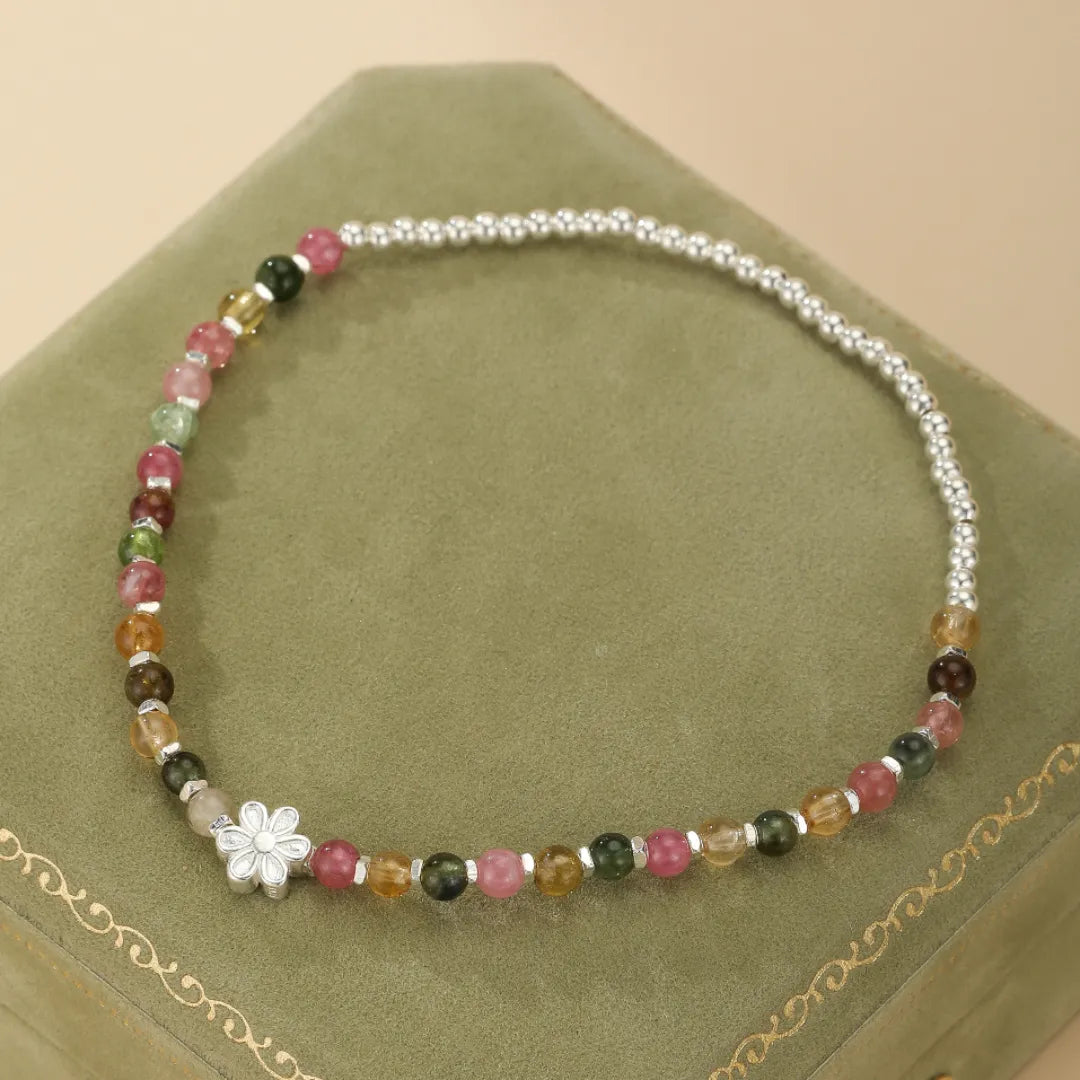 Bracelet Tourmaline "Fraîcheur Printanière" Argent